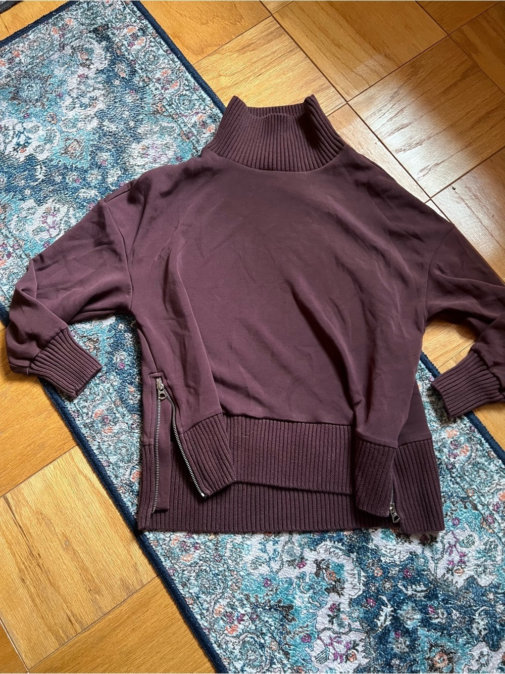 Varley Chocolate Brown Wide-Leg Lounge Pants pullover set doublesoft xs relaxed - Picture 2 of 16